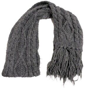 Knitted Gray Shimmer Scarf